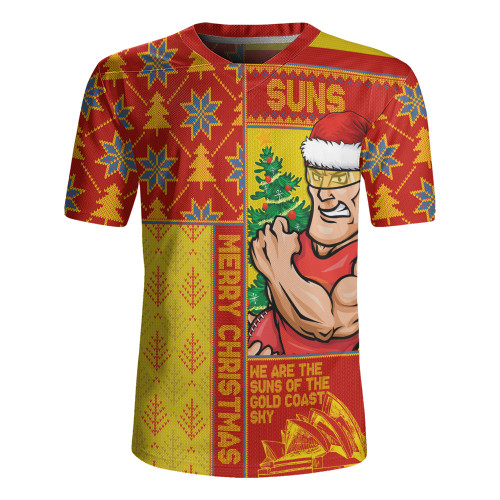 Gold Coast SUNS Rugby Jersey Merry Christmas Knit Style Festive Spirit