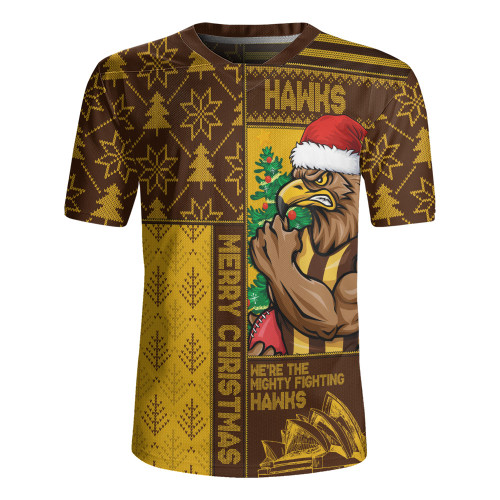 Hawthorn Rugby Jersey Merry Christmas Knit Style Festive Spirit
