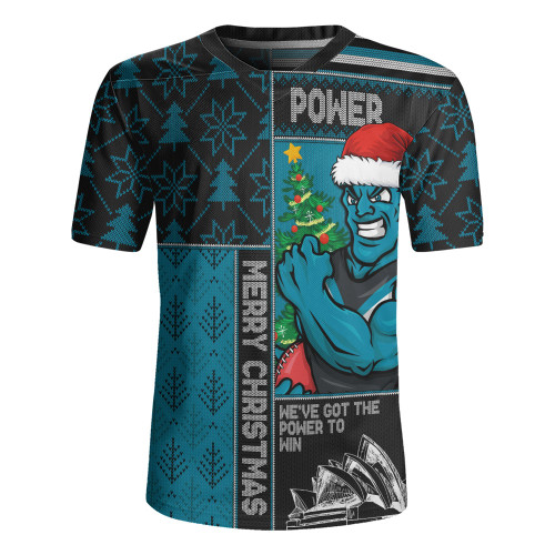 Port Adelaide Rugby Jersey Merry Christmas Knit Style Festive Spirit