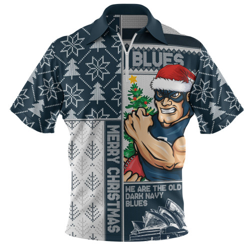 Carlton Zip Polo Shirt Merry Christmas Knit Style Festive Spirit