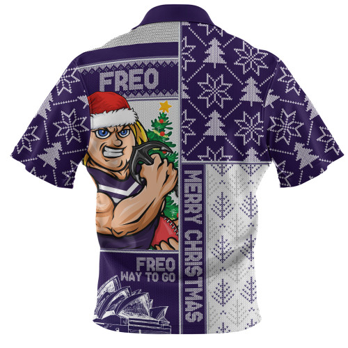 Fremantle Zip Polo Shirt Merry Christmas Knit Style Festive Spirit Fremantle Zip Polo Shirt Merry Christmas Knit Style Festive Spirit