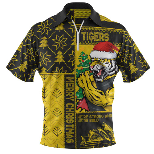 Richmond Zip Polo Shirt Merry Christmas Knit Style Festive Spirit