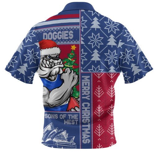 Western Bulldogs Zip Polo Shirt Merry Christmas Knit Style Festive Spirit Western Bulldogs Zip Polo Shirt Merry Christmas Knit Style Festive Spirit