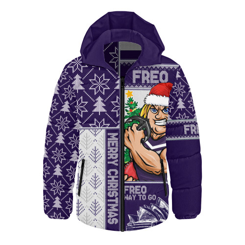 Fremantle Hooded Padded Jacket Merry Christmas Knit Style Festive Spirit