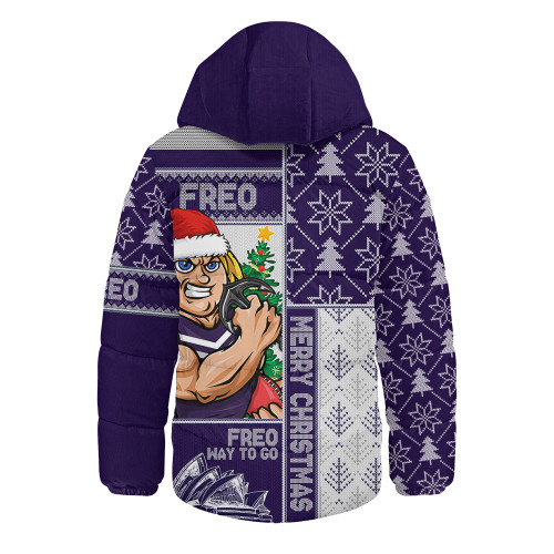 Fremantle Hooded Padded Jacket Merry Christmas Knit Style Festive Spirit