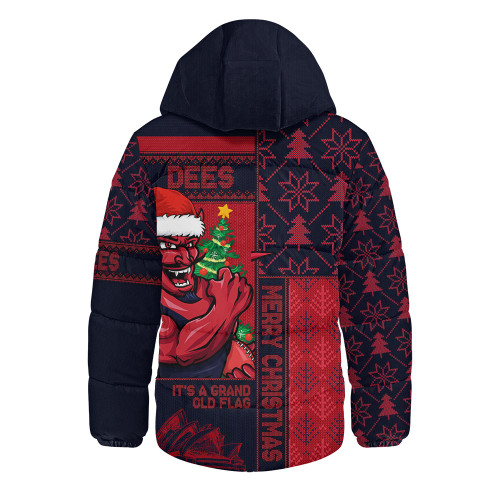 Melbourne Hooded Padded Jacket Merry Christmas Knit Style Festive Spirit