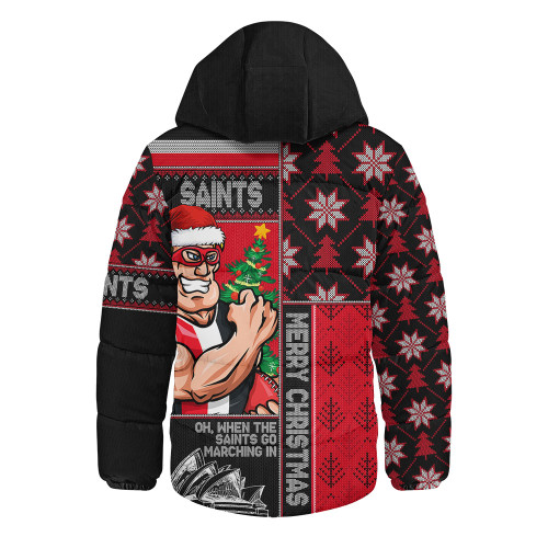 St Kilda Hooded Padded Jacket Merry Christmas Knit Style Festive Spirit St Kilda Hooded Padded Jacket Merry Christmas Knit Style Festive Spirit