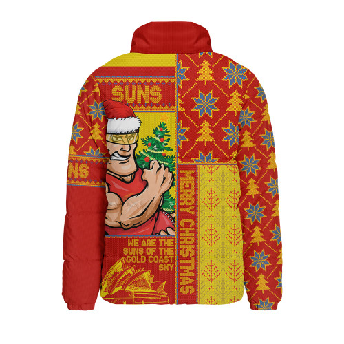 Gold Coast SUNS Padded Jacket Merry Christmas Knit Style Festive Spirit Gold Coast SUNS Padded Jacket Merry Christmas Knit Style Festive Spirit