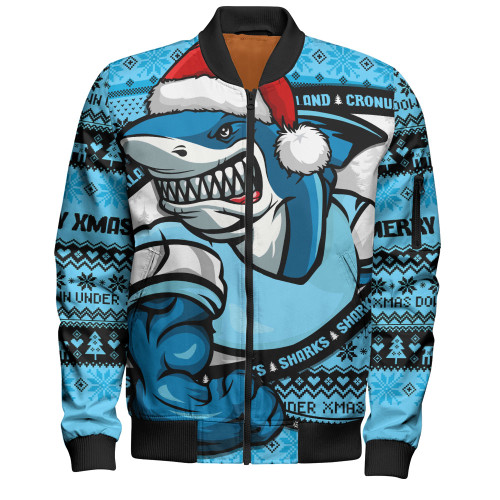 Cronulla-Sutherland Sharks Bomber Jacket Ugly Knit Style For Christmas Game Fans