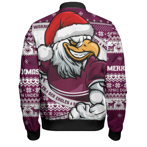 Manly Warringah Sea Eagles Bomber Jacket Ugly Knit Style For Christmas Game Fans