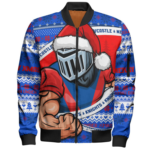 Newcastle Knights Bomber Jacket Ugly Knit Style For Christmas Game Fans