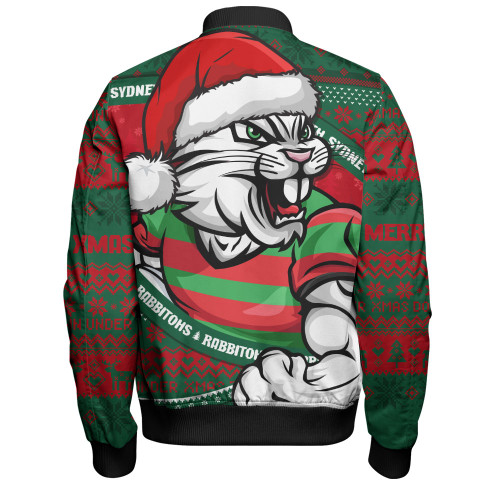 South Sydney Rabbitohs Bomber Jacket Ugly Knit Style For Christmas Game Fans