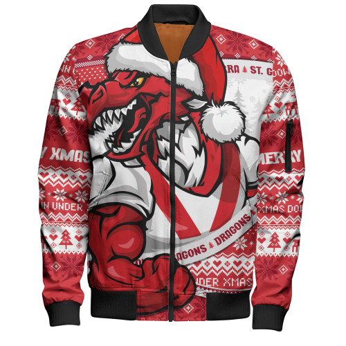 St. George Illawarra Dragons Bomber Jacket Ugly Knit Style For Christmas Game Fans