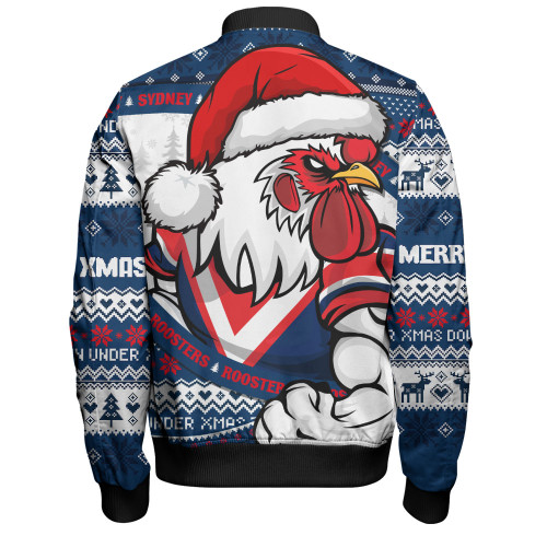 Sydney Roosters Bomber Jacket Ugly Knit Style For Christmas Game Fans