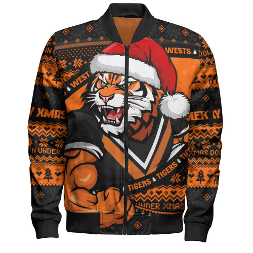 Wests Tigers Bomber Jacket Ugly Knit Style For Christmas Game Fans