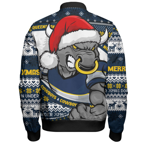 North Queensland Cowboys Bomber Jacket Ugly Knit Style For Christmas Game Fans