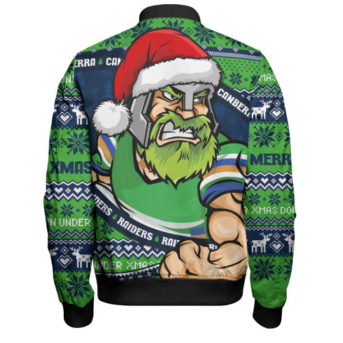 Canberra Raiders Bomber Jacket Ugly Knit Style For Christmas Game Fans