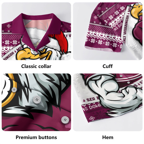 Manly Warringah Sea Eagles Hawaiian Shirt Ugly Knit Style For Christmas Game Fans