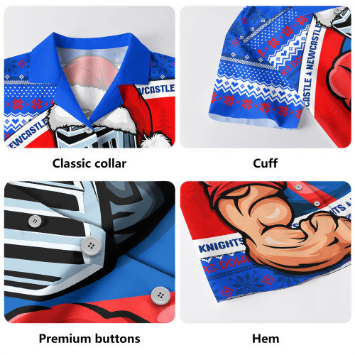 Newcastle Knights Hawaiian Shirt Ugly Knit Style For Christmas Game Fans
