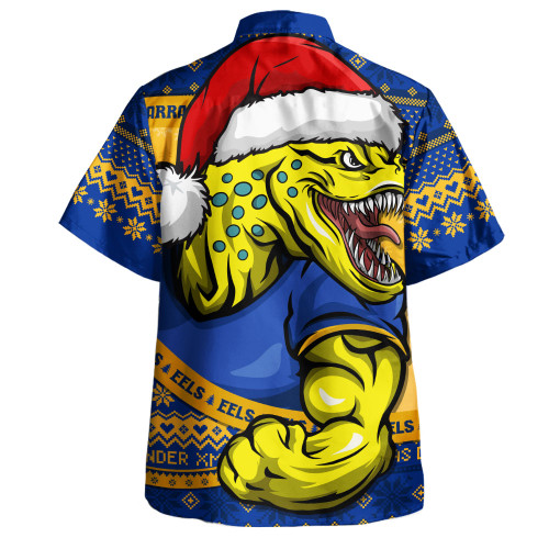 Parramatta Eels Hawaiian Shirt Ugly Knit Style For Christmas Game Fans Parramatta Eels Hawaiian Shirt Ugly Knit Style For Christmas Game Fans