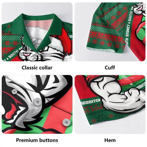 South Sydney Rabbitohs Hawaiian Shirt Ugly Knit Style For Christmas Game Fans South Sydney Rabbitohs Hawaiian Shirt Ugly Knit Style For Christmas Game Fans