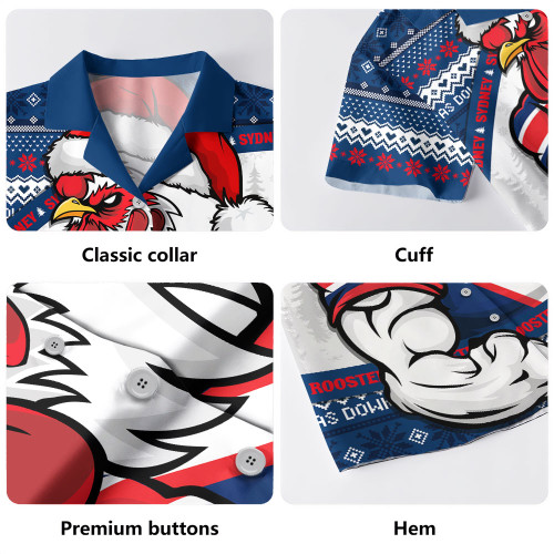 Sydney Roosters Hawaiian Shirt Ugly Knit Style For Christmas Game Fans