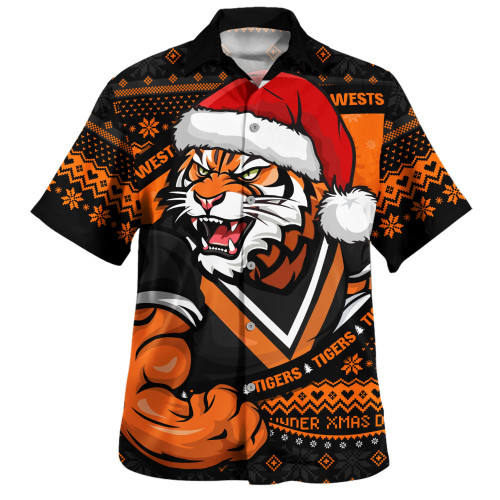 Wests Tigers Hawaiian Shirt Ugly Knit Style For Christmas Game Fans