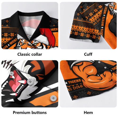 Wests Tigers Hawaiian Shirt Ugly Knit Style For Christmas Game Fans Wests Tigers Hawaiian Shirt Ugly Knit Style For Christmas Game Fans