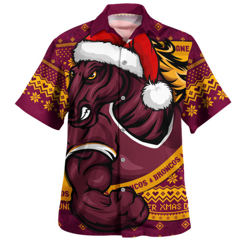 Brisbane Broncos Hawaiian Shirt Ugly Knit Style For Christmas Game Fans