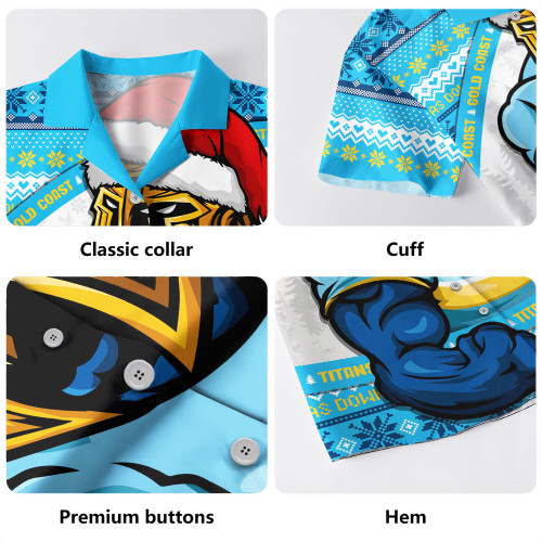 Gold Coast Titans Hawaiian Shirt Ugly Knit Style For Christmas Game Fans Gold Coast Titans Hawaiian Shirt Ugly Knit Style For Christmas Game Fans