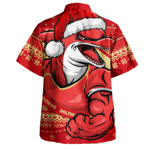 Redcliffe Dolphins Hawaiian Shirt Ugly Knit Style For Christmas Game Fans Redcliffe Dolphins Hawaiian Shirt Ugly Knit Style For Christmas Game Fans