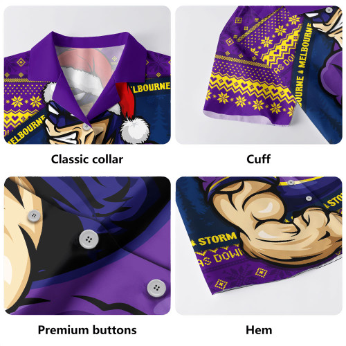 Melbourne Storm Hawaiian Shirt Ugly Knit Style For Christmas Game Fans Melbourne Storm Hawaiian Shirt Ugly Knit Style For Christmas Game Fans