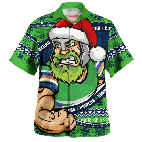 Canberra Raiders Hawaiian Shirt Ugly Knit Style For Christmas Game Fans