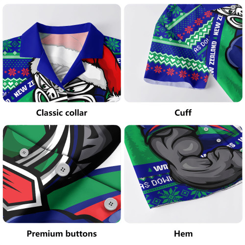 New Zealand Warriors Hawaiian Shirt Ugly Knit Style For Christmas Game Fans
