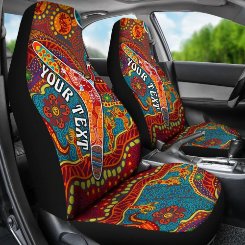 Australia Aboriginal Personalised Car Seat Covers - Indigenous Boomerang Australia Aboriginal Personalised Car Seat Covers - Indigenous Boomerang