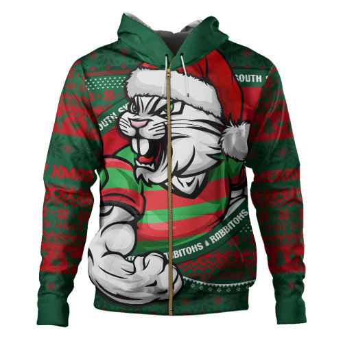 South Sydney Rabbitohs Hoodie Ugly Knit Style For Christmas Game Fans South Sydney Rabbitohs Hoodie Ugly Knit Style For Christmas Game Fans