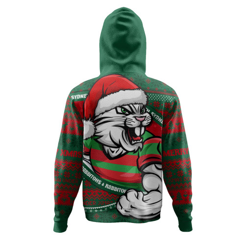 South Sydney Rabbitohs Hoodie Ugly Knit Style For Christmas Game Fans South Sydney Rabbitohs Hoodie Ugly Knit Style For Christmas Game Fans