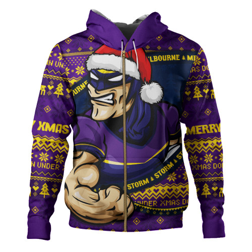 Melbourne Storm Hoodie Ugly Knit Style For Christmas Game Fans