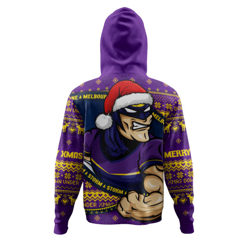 Melbourne Storm Hoodie Ugly Knit Style For Christmas Game Fans