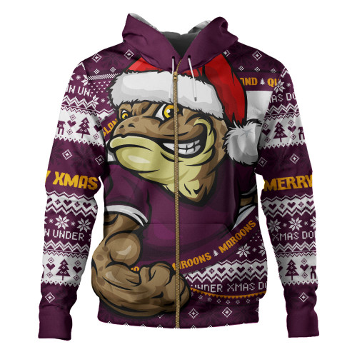 Queensland Maroons Hoodie Ugly Knit Style For Christmas Game Fans Queensland Maroons Hoodie Ugly Knit Style For Christmas Game Fans