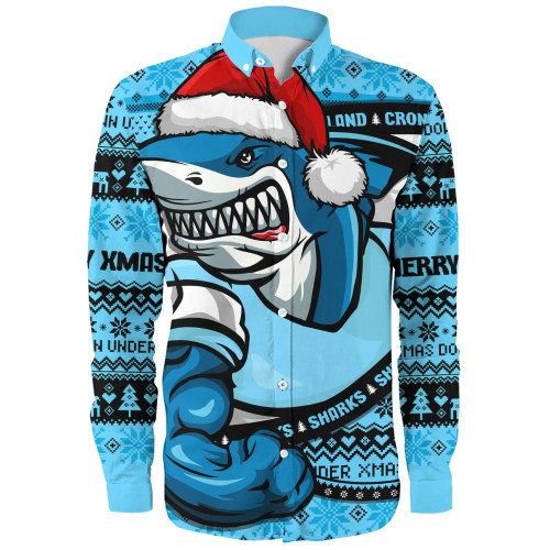 Cronulla-Sutherland Sharks Long Sleeve Shirt Ugly Knit Style For Christmas Game Fans Cronulla-Sutherland Sharks Long Sleeve Shirt Ugly Knit Style For Christmas Game Fans
