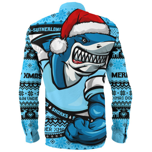Cronulla-Sutherland Sharks Long Sleeve Shirt Ugly Knit Style For Christmas Game Fans
