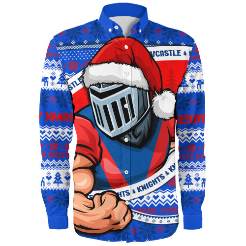 Newcastle Knights Long Sleeve Shirt Ugly Knit Style For Christmas Game Fans