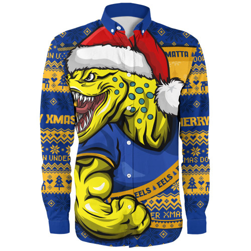 Parramatta Eels Long Sleeve Shirt Ugly Knit Style For Christmas Game Fans