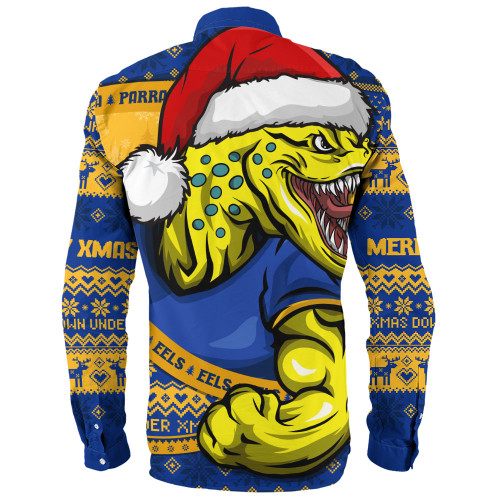 Parramatta Eels Long Sleeve Shirt Ugly Knit Style For Christmas Game Fans Parramatta Eels Long Sleeve Shirt Ugly Knit Style For Christmas Game Fans