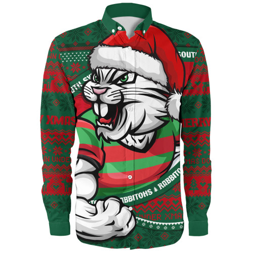 South Sydney Rabbitohs Long Sleeve Shirt Ugly Knit Style For Christmas Game Fans