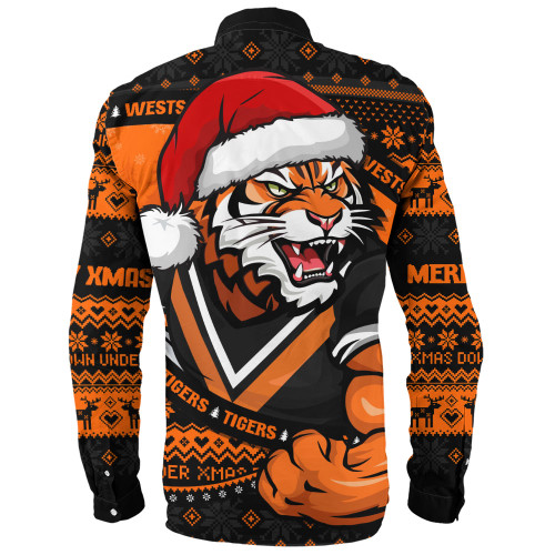 Wests Tigers Long Sleeve Shirt Ugly Knit Style For Christmas Game Fans