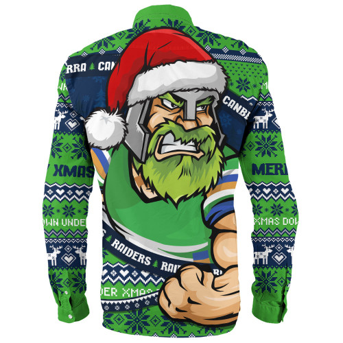 Canberra Raiders Long Sleeve Shirt Ugly Knit Style For Christmas Game Fans