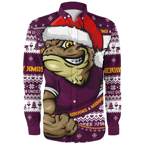 Queensland Maroons Long Sleeve Shirt Ugly Knit Style For Christmas Game Fans