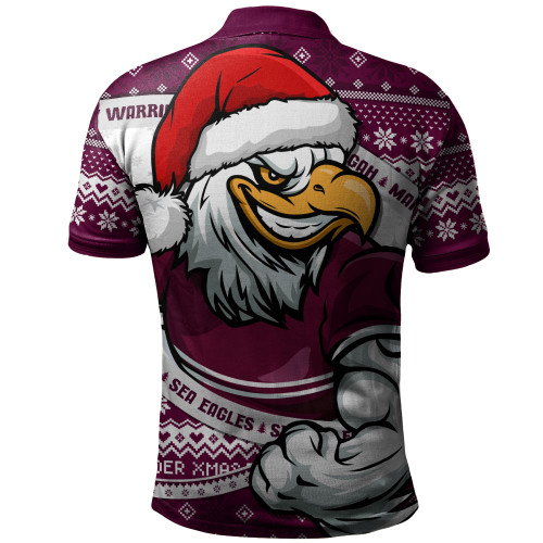 Manly Warringah Sea Eagles Polo Shirt Ugly Knit Style For Christmas Game Fans